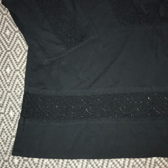 Prana Sofie Black Boho Crochet Peasant Top Large - Picture 4 of 8